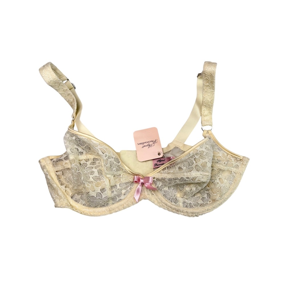 NWT Agent Provocateur Sidonie Bra Ivory Lace‎ Bow Luxury Lingerie Coquette 36D